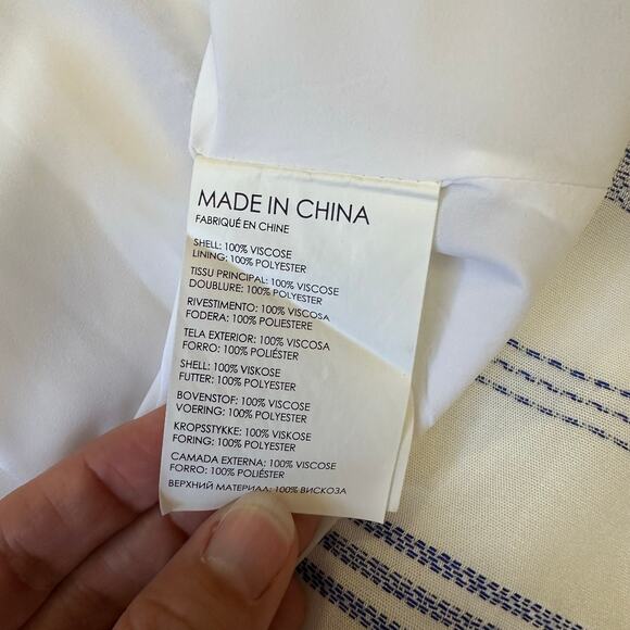 Club Monaco Striped Twist‎ Front Maxi Dress Womens Size 10 Blue White - Picture 8 of 10